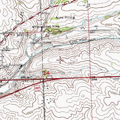 Topographic Map of Rosemeyer Quarry, WI