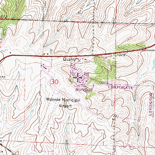 Topographic Map of Speedbowl Quarry, WI