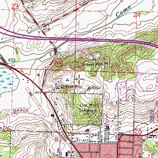 Topographic Map of Ryan Pit, WI