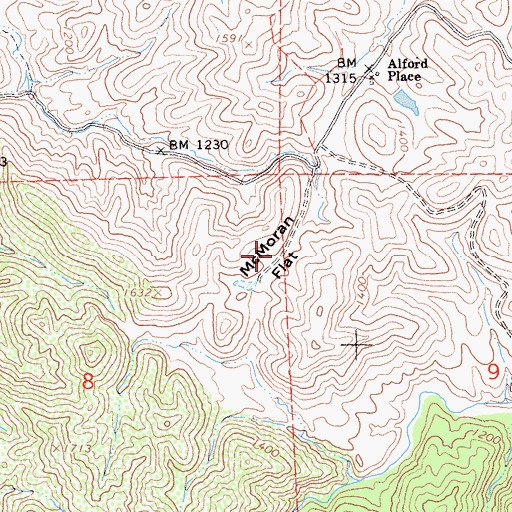 Topographic Map of McMoran Flat, CA