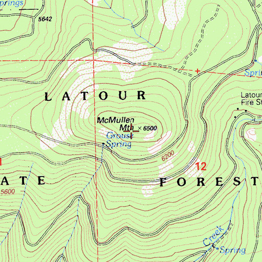 Topographic Map of McMullen Mountain, CA