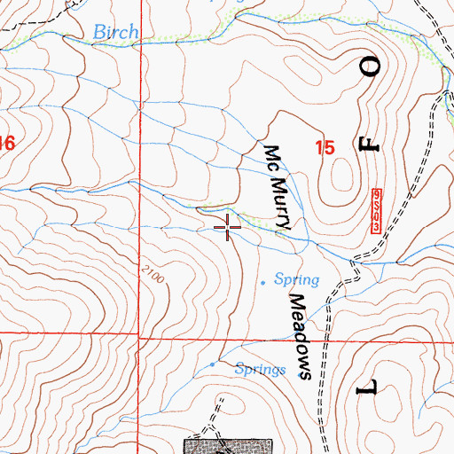 Topographic Map of McMurry Meadows, CA