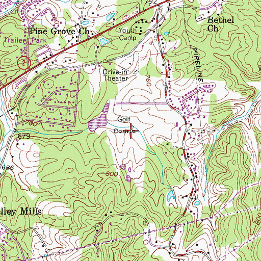 Topographic Map of Golf Club of West Virginia, WV