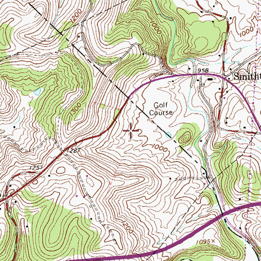 Topographic Map of White Day Golf Club (historical), WV