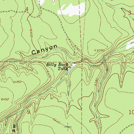 Topographic Map of Billy Back Tank, AZ
