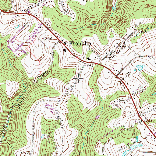 Topographic Map of Brooke Hills Park Golf Course, WV