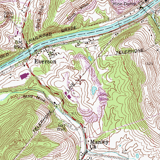Topographic Map of Green Hills Country Club Golf Course, WV
