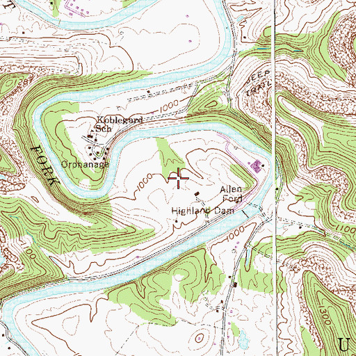 Topographic Map of Hide A Way Golf Course, WV