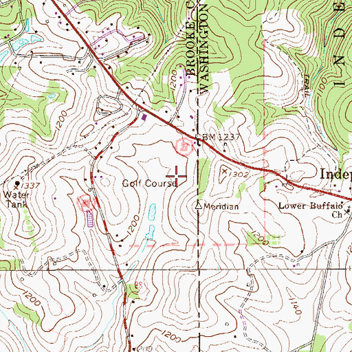 Topographic Map of Highland Springs Golf Course, WV