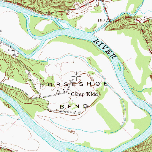 Topographic Map of Holly Meadows Golf Course, WV