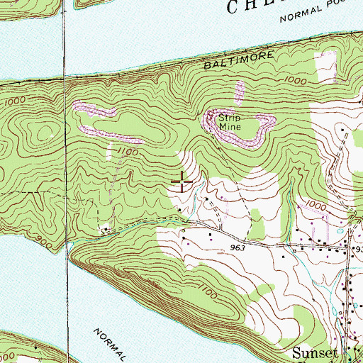 Topographic Map of Lakeview Golf Resort and Spa Mountainview Course, WV