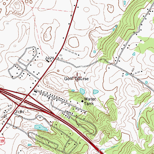 Topographic Map of Lewisburg Elks Country Club Golf Course, WV