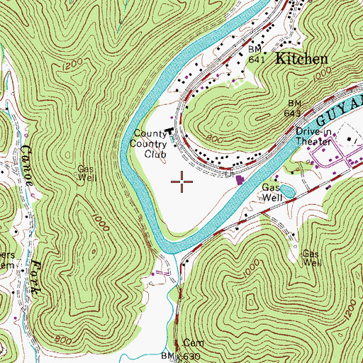 Topographic Map of Logan Country Club Golf Course, WV