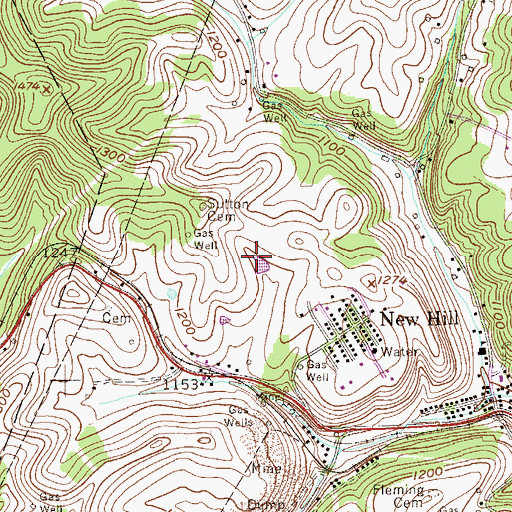 Topographic Map of Meadow Ponds Golf and Country Club, WV