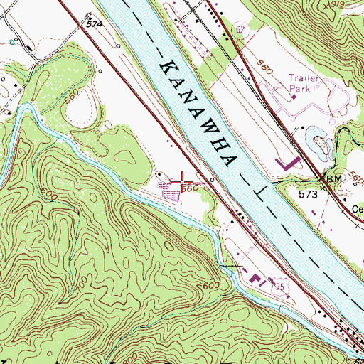Topographic Map of Meadowland Golf Course, WV