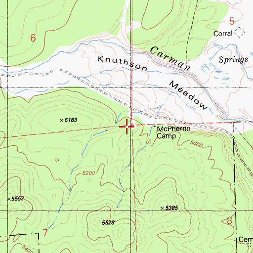 Topographic Map of McPherrin Camp, CA