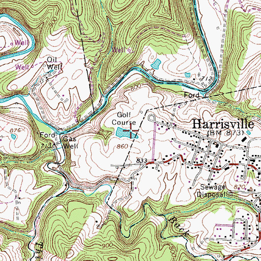 Topographic Map of North Bend Golf Course, WV