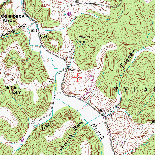 Topographic Map of North Fork Valley Golf Course, WV