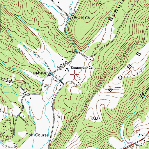 Topographic Map of Oakhurst Links Golf Course (historical), WV