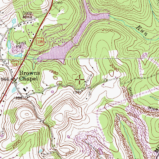 Topographic Map of Paradise Lake Golf Course, WV