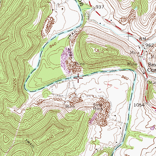 Topographic Map of Pete Dye Golf Club, WV