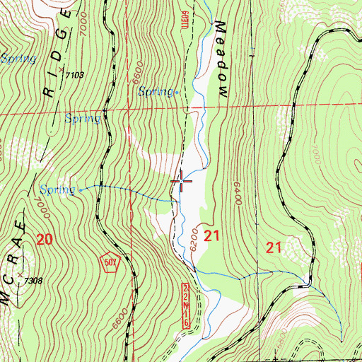 Topographic Map of McRae Meadow, CA