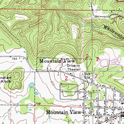 Topographic Map of Stone Drive-In, AR