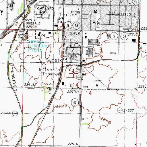 Topographic Map of Harvest Moon Drive-In, IL