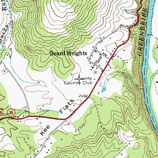 Topographic Map of Pocahontas Country Club Golf Course, WV