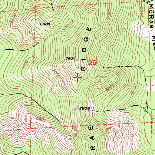 Topographic Map of McRae Ridge, CA