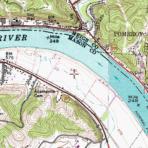 Topographic Map of Riverside Golf Club, WV