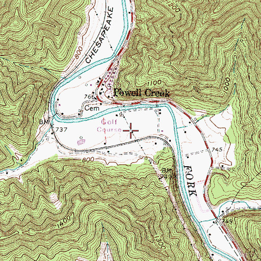 Topographic Map of Riverview Country Club Golf Course, WV