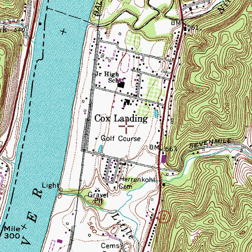 Topographic Map of Riveria Country Club Golf Course, WV