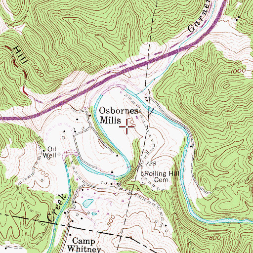 Topographic Map of Sandy Brae Golf Course, WV