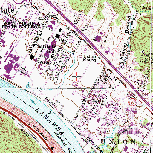 Topographic Map of Shawnee Regional Park Golf Course, WV