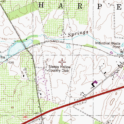 Topographic Map of Sleepy Hollow Golf and Country Club, WV
