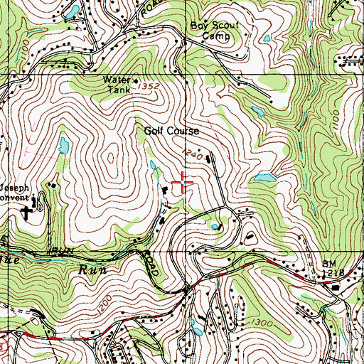 Topographic Map of Oglebay Resort Speidel Golf Club Jones Course, WV
