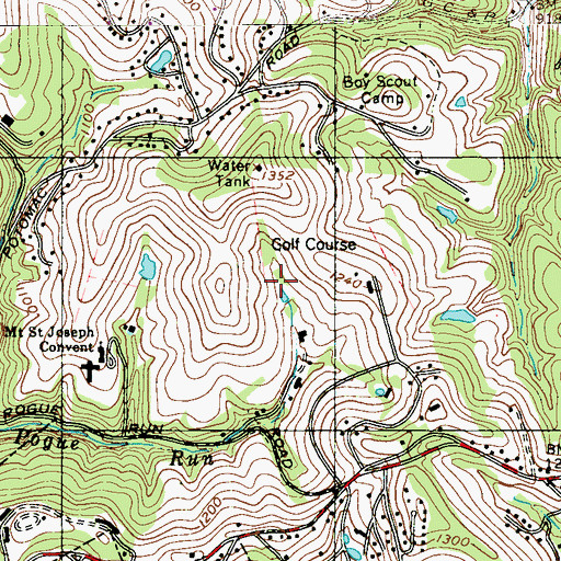 Topographic Map of Oglebay Resort Speidel Golf Club Par 3 Course, WV