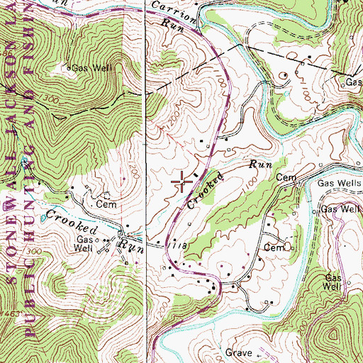 Topographic Map of The Arnold Palmer Signature Golf Course at Stonewall Resort, WV