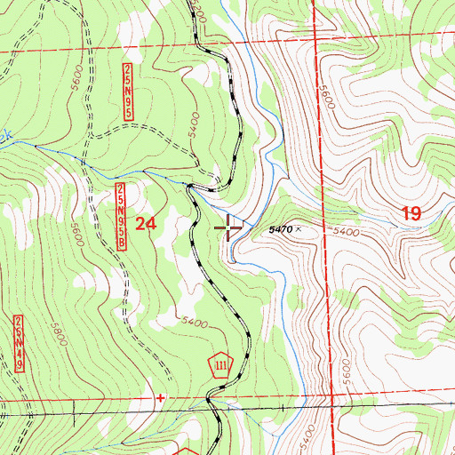 Topographic Map of Meadow Creek, CA
