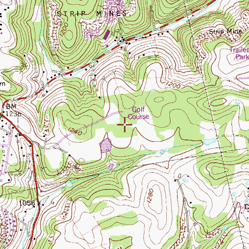 Topographic Map of The Pines Country Club Golf Course, WV