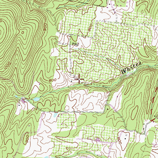 Topographic Map of The Woods Resort Golf Course Mountain View Course, WV