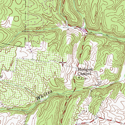 Topographic Map of The Woods Resort Golf Course Stony Lick Course, WV