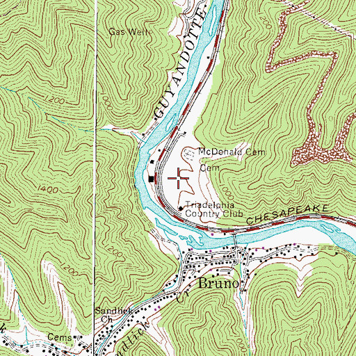 Topographic Map of Triadelphia Country Club Golf Course, WV