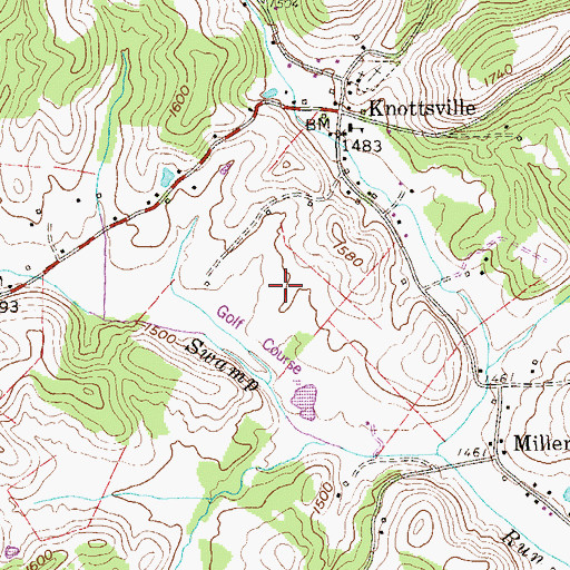 Topographic Map of Tygart Lake Public Golf Course, WV