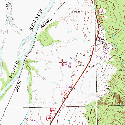 Topographic Map of Valley View Golf Course, WV