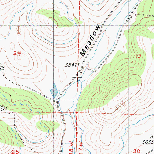Topographic Map of Meadow Gulch, CA