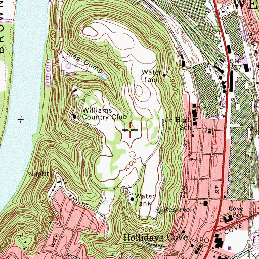 Topographic Map of Williams Country Club Golf Course, WV