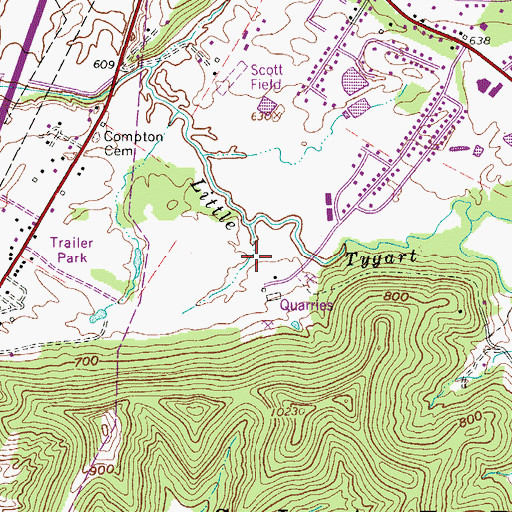 Topographic Map of Woodridge Plantation Golf Course, WV