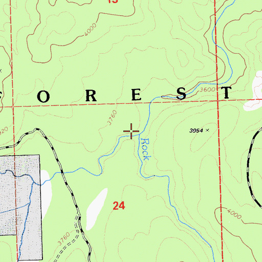 Topographic Map of Meadow Valley Creek, CA
